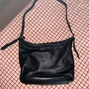 VINTAGE Black Leather Shoulder Bag